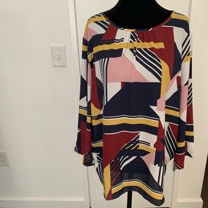 Multi Print 3/4 Sleeve Top Size XL